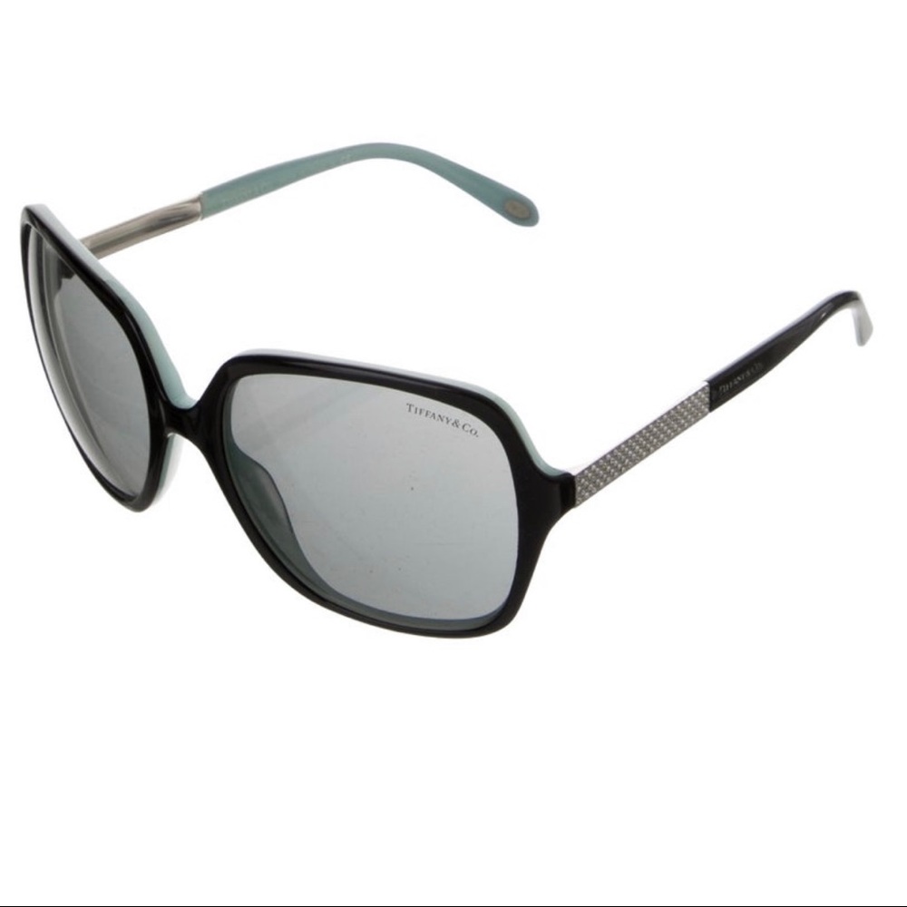 Tiffany & Co Black Blue Oversized Sunglasses